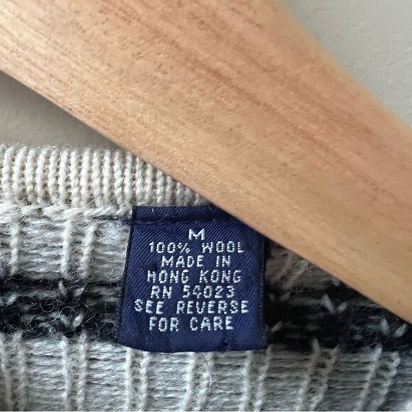 Gap vintage 100 % wool cropped fair isle sweater M - Picture 6 of 6